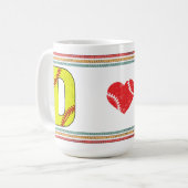 Mug Vintage Retro Softball Letter D Classic (Devant gauche)