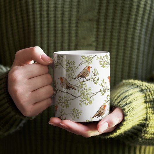 Mug Vintage Robin Readsein Art Motif
