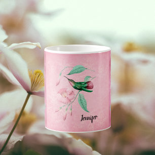 Mug Vintage rose et menthe