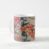 Mug Vintage rouge orange blanc motif (Devant gauche)