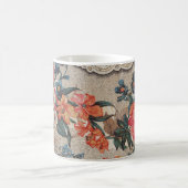 Mug Vintage rouge orange blanc motif (Centre)