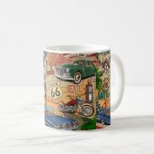 Mug Vintage Route 66 poster. (Devant droit)