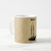 Mug Vintage Sailing Ship and Map (Devant gauche)