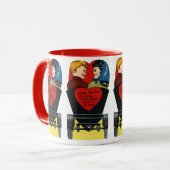 Mug Vintage Saint Valentin, Amour et Romance (Devant gauche)