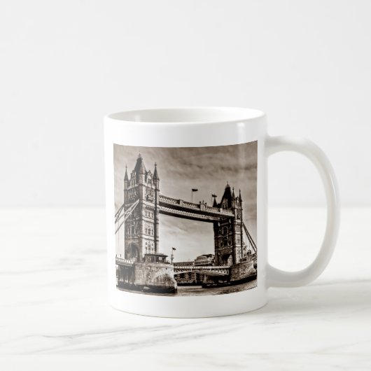 Mug Vintage Sepia London Tower Bridge (Droite)