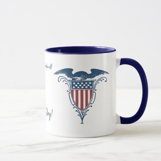 Mug Vintage Shield Red White Blue American Eagle (Droite)