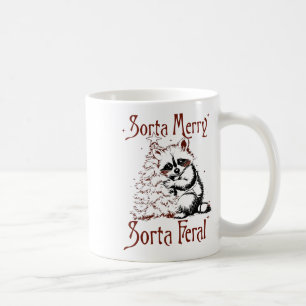 Mug Vintage Sorta Merry Sorta Feral Raccoon Lover Chri