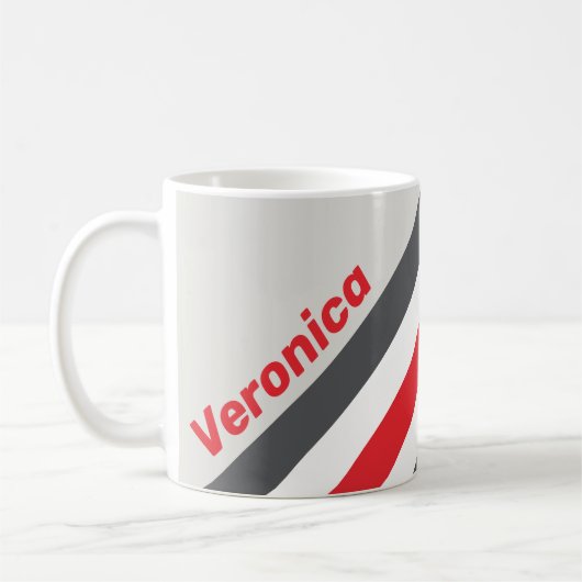 Mug Vintage Split Wingtip Stripes with Name (Gauche)