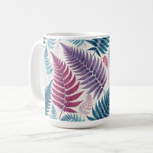 Mug Vintage-style botanical fern leaves (Devant gauche)