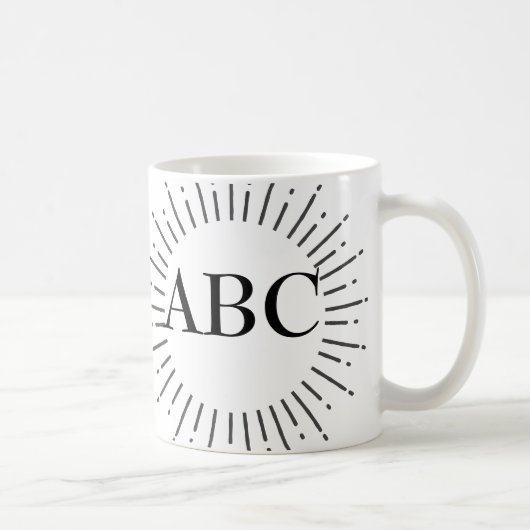 Mug Vintage Style Sun Burning Avec Monogramme Personna (Droite)