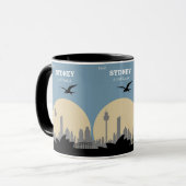 Mug Vintage Sydney : affiche de voyage Australie (Devant gauche)