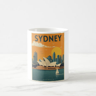 Mug Vintage Sydney Australie Voyager Retro Sunset Art