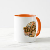 Mug Vintage "Teacher" with Smiling Daisies (Devant droit)