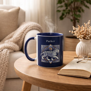 Mug Vintage Tiger Bleu Marine