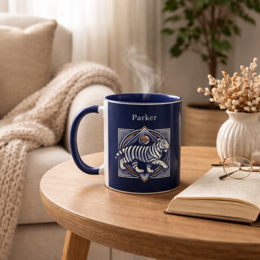 Mug Vintage Tiger Bleu Marine