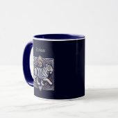 Mug Vintage Tiger Bleu Marine (Devant gauche)