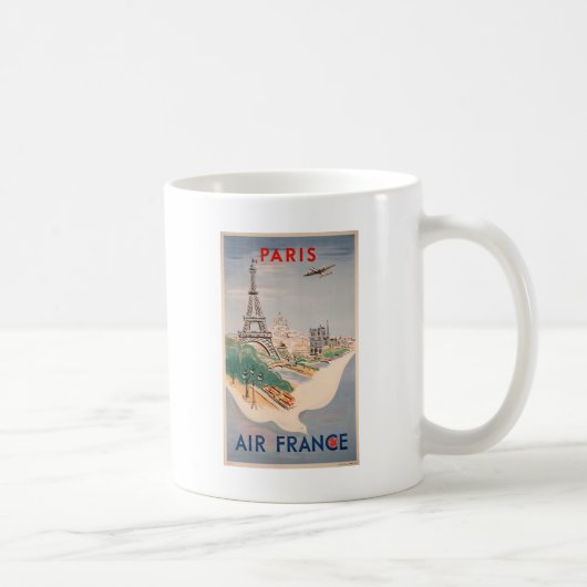 Mug Vintage Tour Eiffel Paris Air Travel Publicité (Droite)