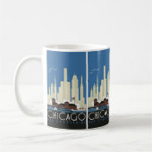 Mug Vintage Travel Chicago a tout la ville Skyline (Gauche)