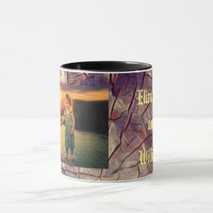 Mug Vintage tronc d'arbre en bois arrière - plan perso