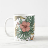 Mug Vintage Tropical Floral Mug, Botanical Hibiscus (Gauche)