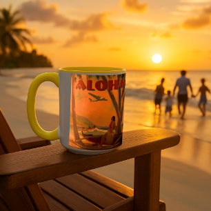Mug Vintage Tropical Hawaii Aloha