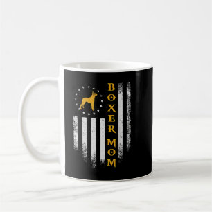 Mug Vintage USA American Flag Fier Boxer Chien Maman S