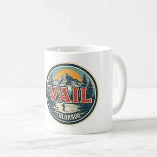 Mug vintage Vail colorado extérieur hiver neige ski 