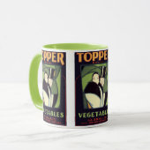 Mug Vintage Vegetable Topper Label, Art Deco Romance (Devant gauche)
