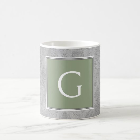Mug Vintage vert Damask Monogram (Centre)