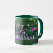 Mug Vintage Vert Votre Nom (Devant droit)