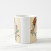 Mug Vintage Victorienne Fleur de rose rouge (Centre)