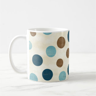 Mug Vintage Vieux Retro Bleu Pois Brown