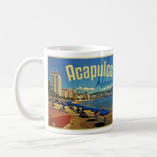 Mug Vintage voyage Acapulco Mexique (Gauche)