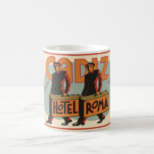 Mug Vintage voyage Bellhops Hotel Roma, Cadiz, Espagne