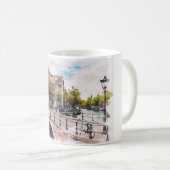 Mug Vintage voyage d'aquarelle Amsterdam Pays-Bas (Devant droit)