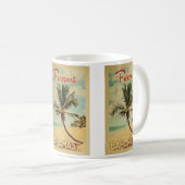 Mug Vintage voyage d'arbre de palme Freeport (Devant droit)