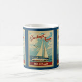 Mug Vintage voyage de bateau à voile Michigan (Centre)