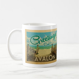 Mug Vintage voyage de plage d'Avalon