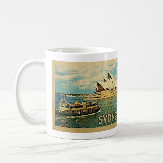 Mug Vintage voyage de Sydney Australie (Gauche)