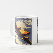 Mug Vintage voyage et transport Avion volant (Devant gauche)