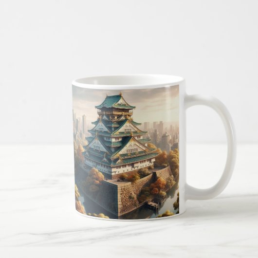 Mug Vintage voyage paysager japonais du château d'Osak (Droite)