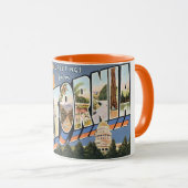 Mug Vintage voyage, salutations de California Poppies (Devant droit)