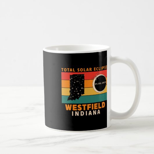 Mug Vintage Westfield Indiana Total Solar Eclipse 2024 (Droite)