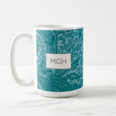 Mug Vintage William Morris Turquoise Monogramme botani (Gauche)
