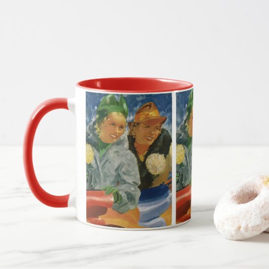 Mug Vintages meilleurs amis ! Élégantes et élégantes f (Avec donut)