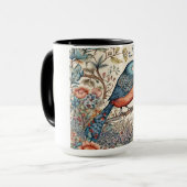 Mug Vintages oiseaux Design de tissu scandinave (Devant gauche)