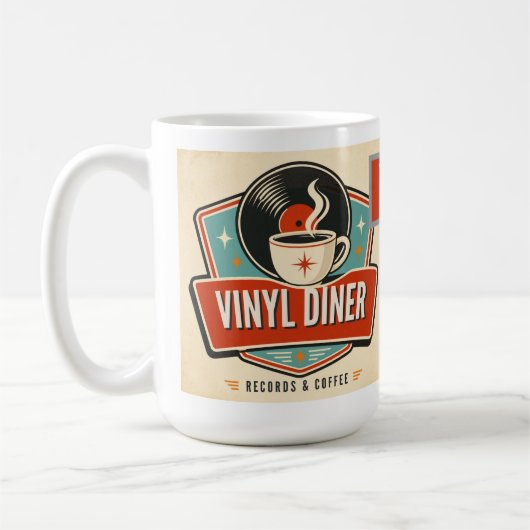 Mug Vinyl Diner Records & Coffee – Musique Rétro (Gauche)