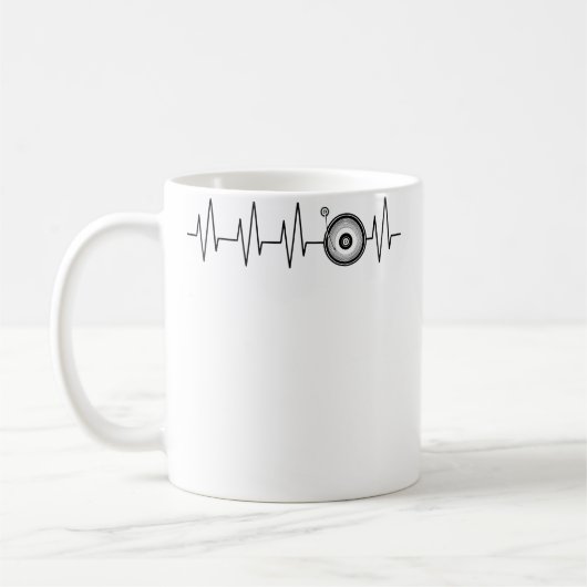 Mug Vinyl Record Dj Heartbeat Funny Ekg Disk Jockey (Gauche)