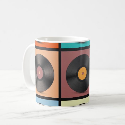 Mug Vinyl records : retro LP set. (Devant gauche)
