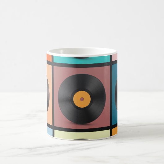 Mug Vinyl records : retro LP set. (Centre)